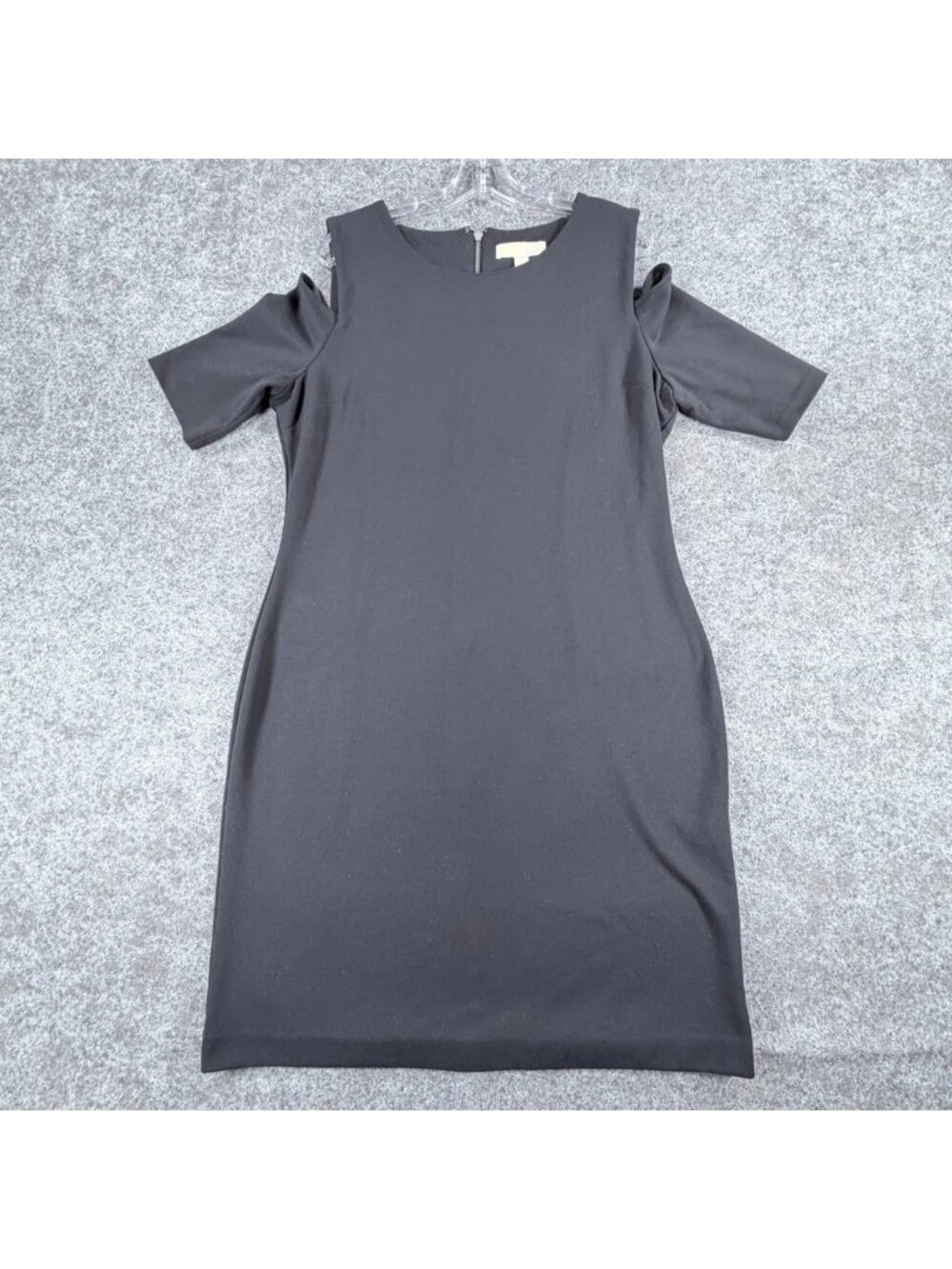 Michael Michael Kors Shift Dress Womens XL Black Cold-Shoulder Zipper Back